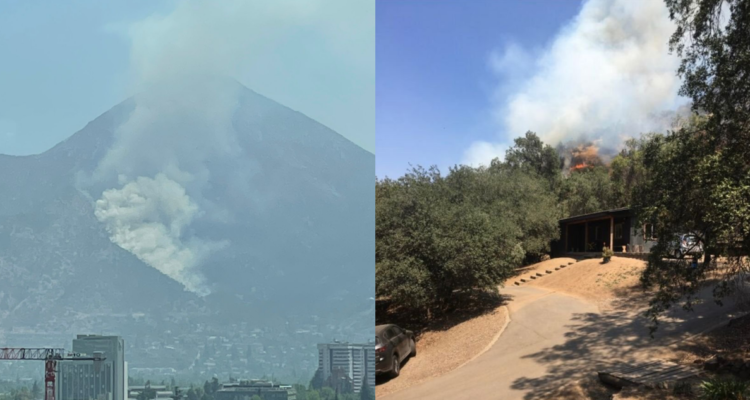Incendio forestal de rápida propagación afecta al cerro Manquehue en la capital