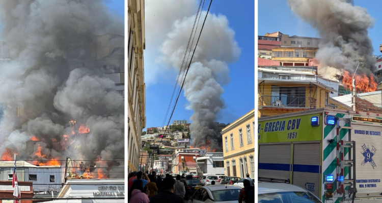Incendio en Cerro Monjas de Valparaíso