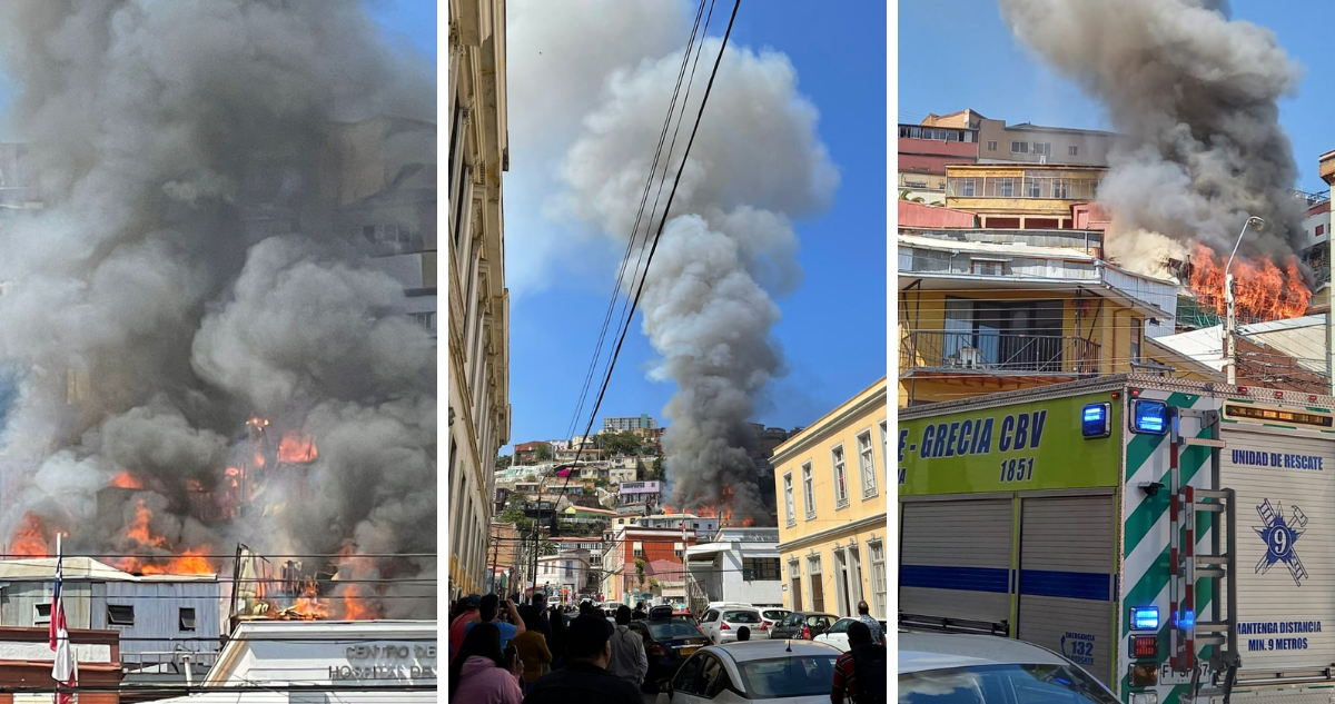 Incendio en Cerro Monjas de Valparaíso