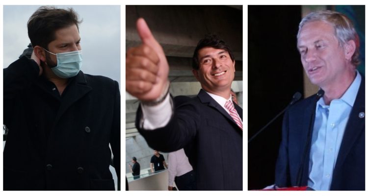 Boric, Parisi y Kast.