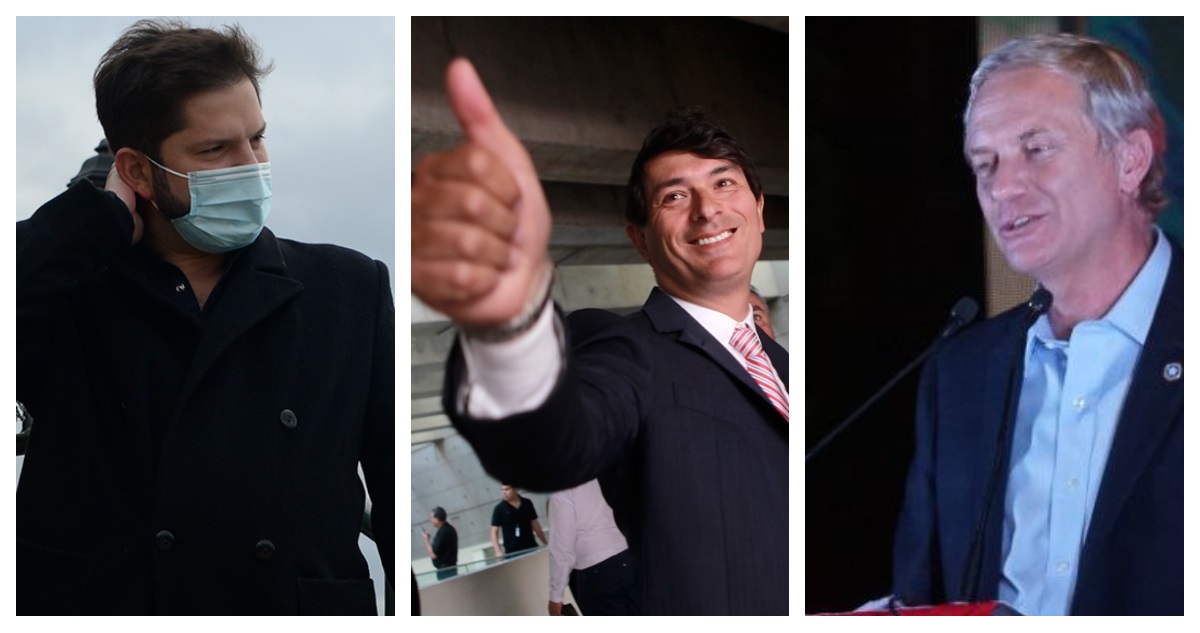 Boric, Parisi y Kast.