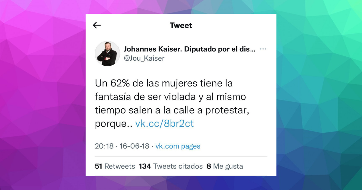 Diputado electo Johannes Kaiser cierra su Twitter tras revelarse historial misógino y antifeminista | Nacional | BioBioChile