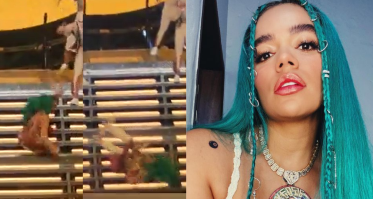 Video muestra fuerte caída de Karol G en concierto que la habría dejado con lesiones