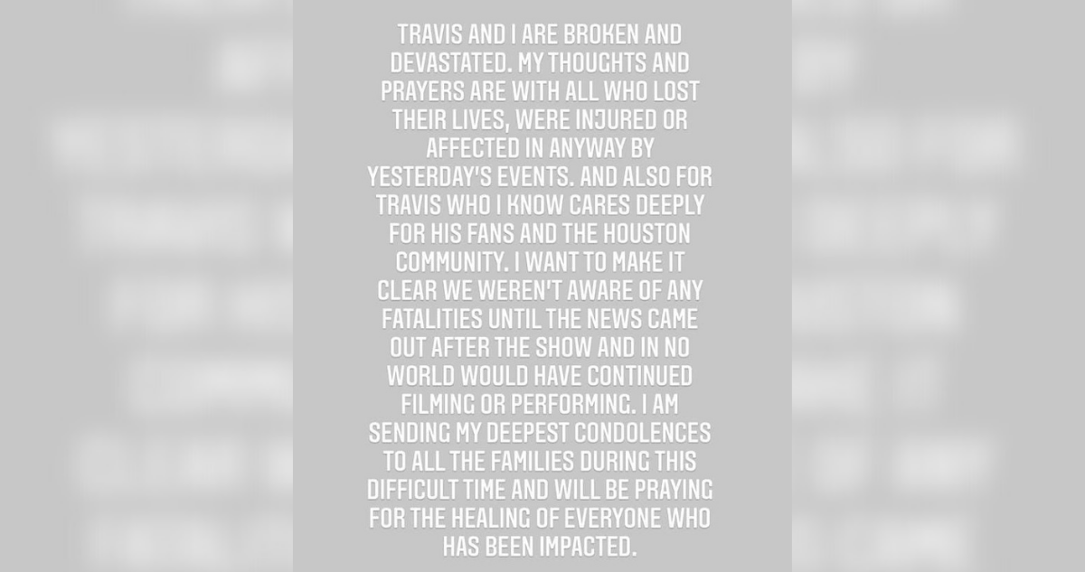 Kylie Jenner afirma que se enteraron por las noticias de las muertes en concierto de Travis Scott