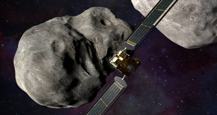 una animación de la nasa sobre cómo esperan chocar con el asteroide.