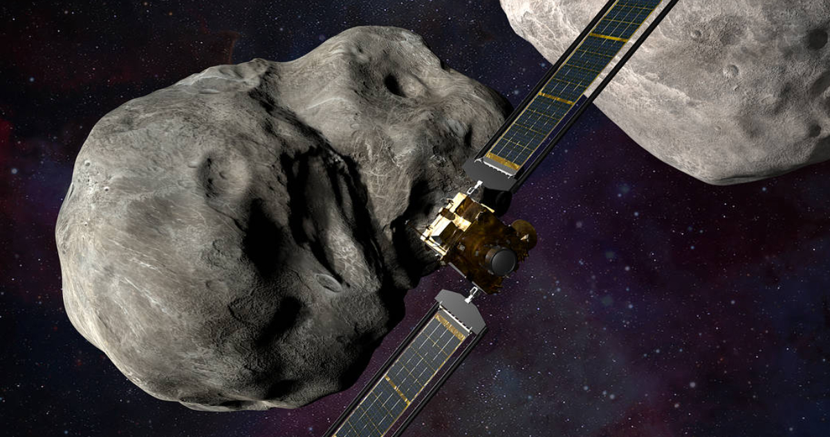 una animación de la nasa sobre cómo esperan chocar con el asteroide.