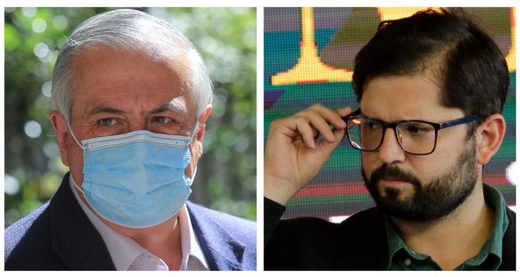 Exministro Jaime Mañalich y candidato Gabriel Boric.