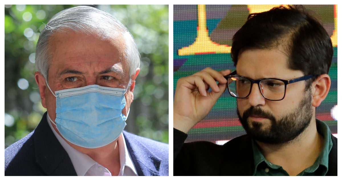 Exministro Jaime Mañalich y candidato Gabriel Boric.
