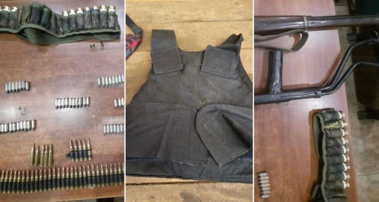 Municiones y armas incautadas en Cañete