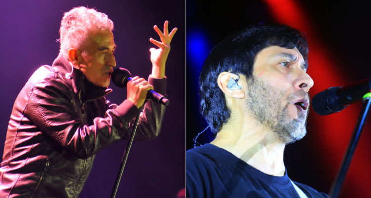 En la imagen, Jorge González y Claudio Narea cantando durante un concierto.