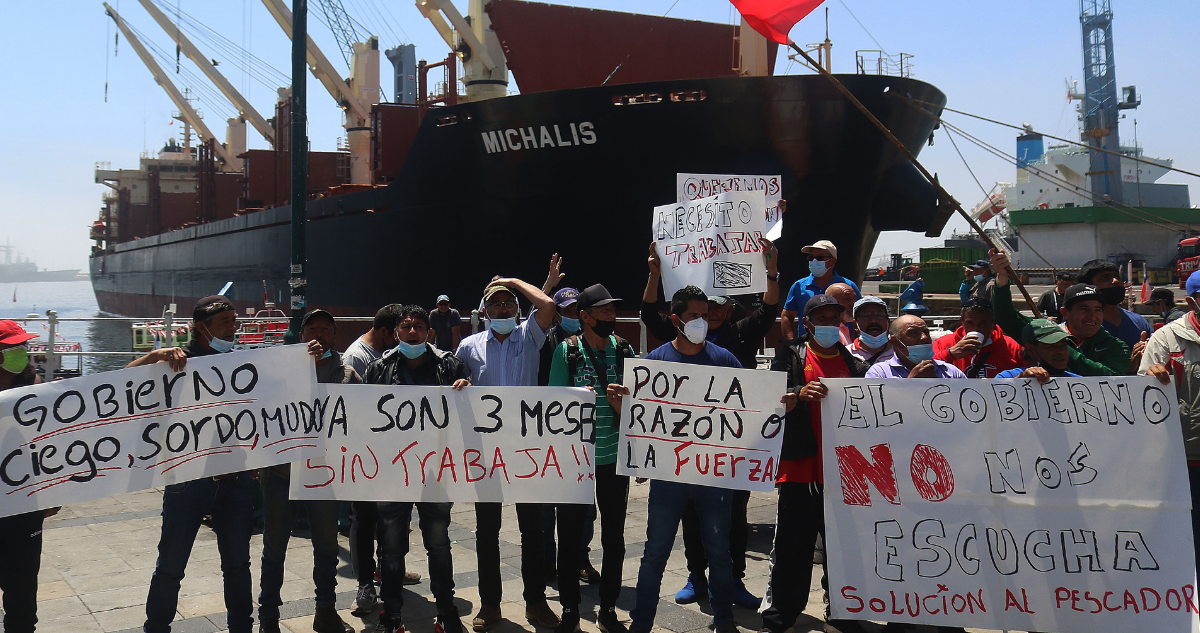 Pescadores excaleta Sudamericana movilizados