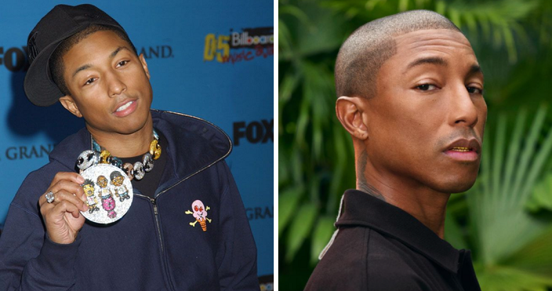 Pharrell Williams en los 2000 y en 2021