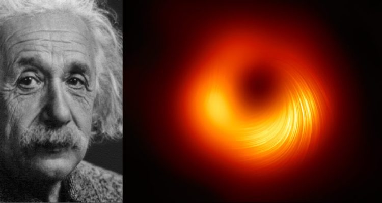 Foto conjunta de Albert Einstein y agujero negro en el centro de Messier 87.