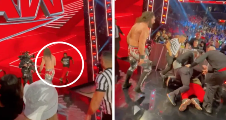 Seth Rollins fue atacado por un espontáneo en RAW.