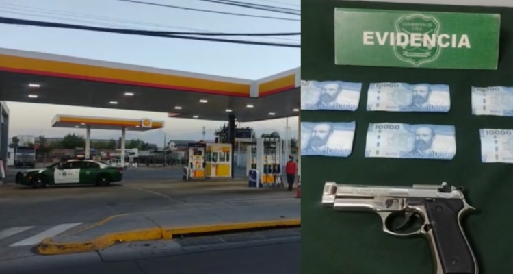 Tres detenidos por asalto a un servicentro en San Joaquín: robaron $200 mil