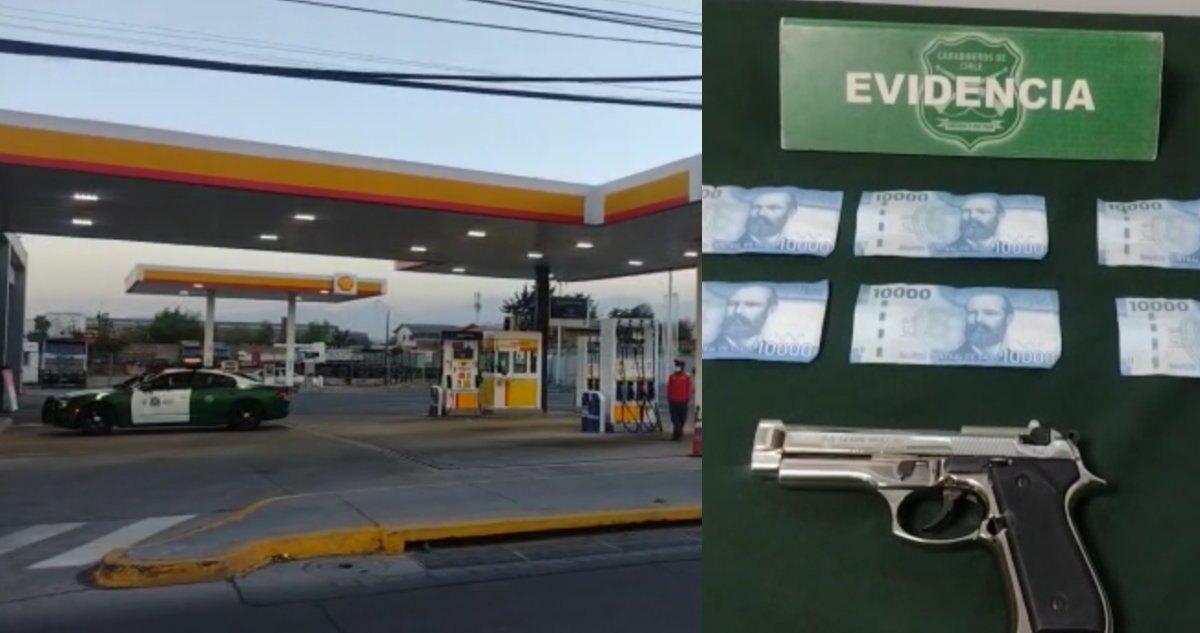 Tres detenidos por asalto a un servicentro en San Joaquín: robaron $200 mil