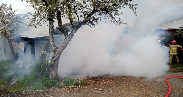 Bodega quemada en Quellón
