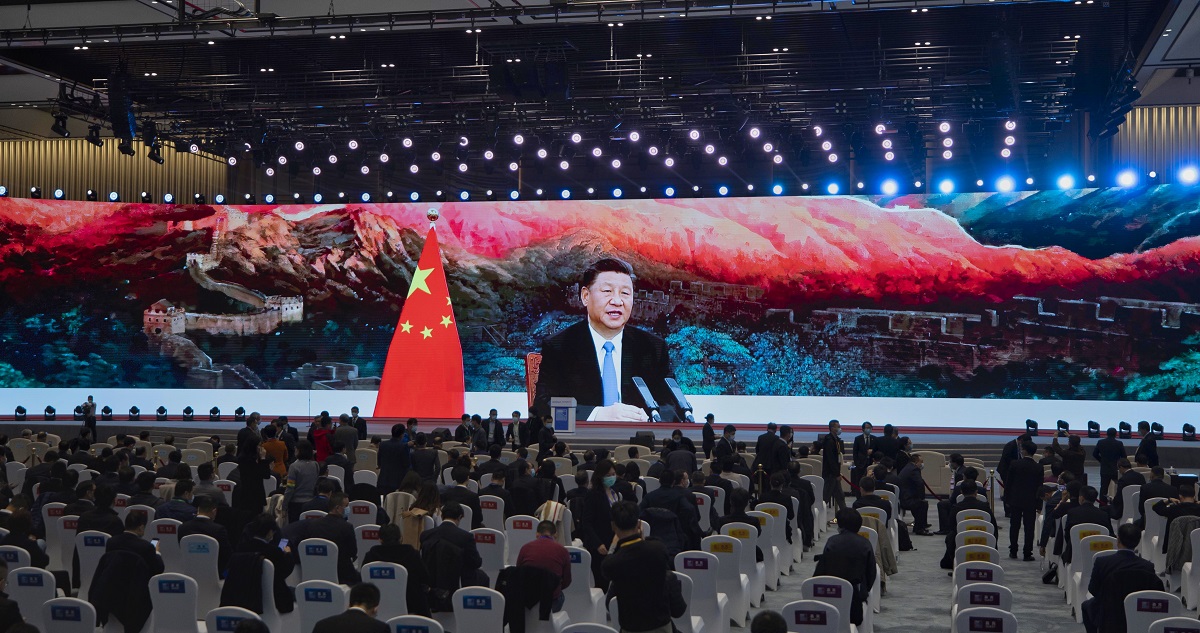 El presidente chino Xhi Jinping dando un discurso.