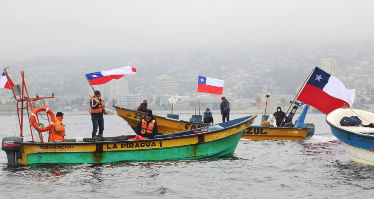 Pescadores movilizados en Valparaíso