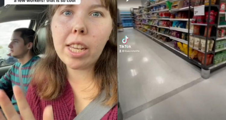 Pareja arrienda supermercado para hacer compras