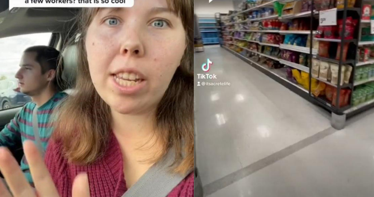 Pareja arrienda supermercado para hacer compras