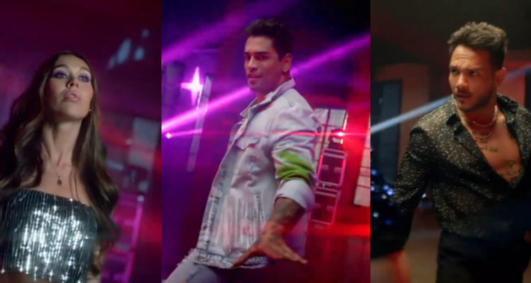 Valentina Roth, Thiago Cunha e Iván Cabrera en el spot de Aquí se Baila.