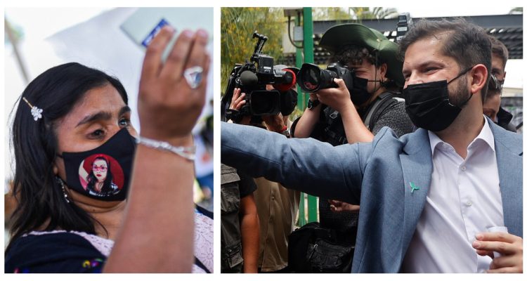 Foto de Fabiola Campillai y Gabriel Boric