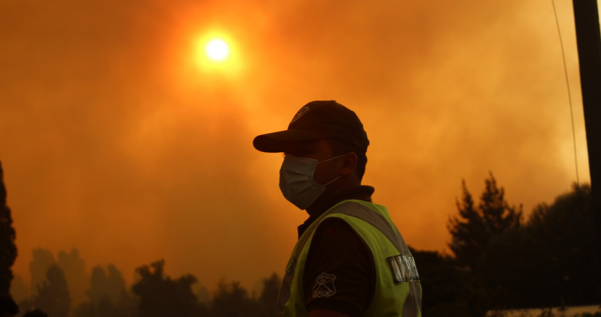 Carabinero en incendio