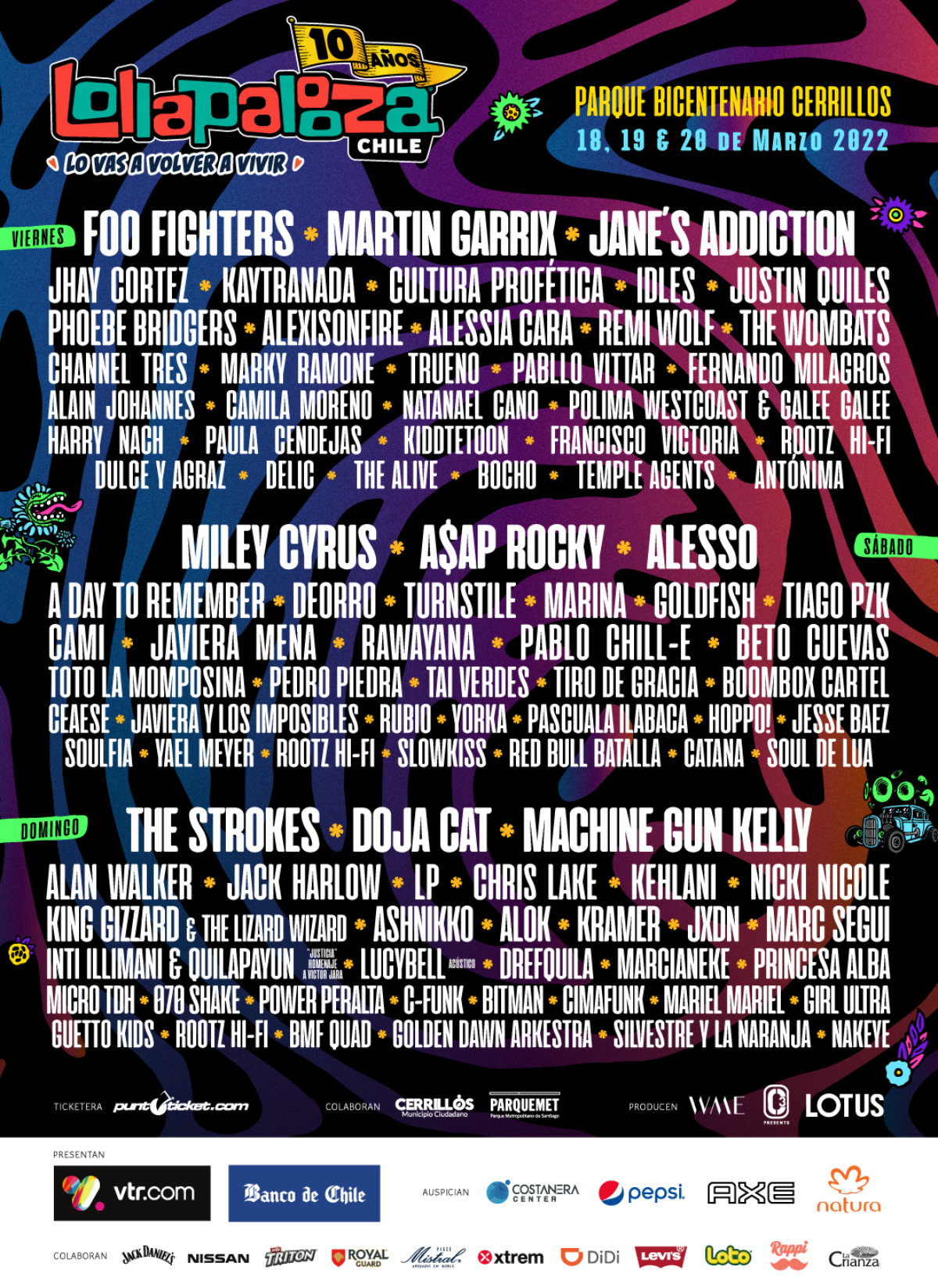 Lollapalooza Chile confirma line up, fechas y nueva sede para su