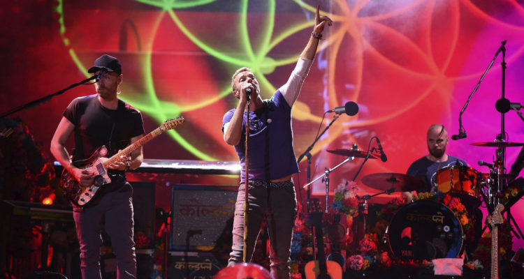 Foto de un concierto de Coldplay.