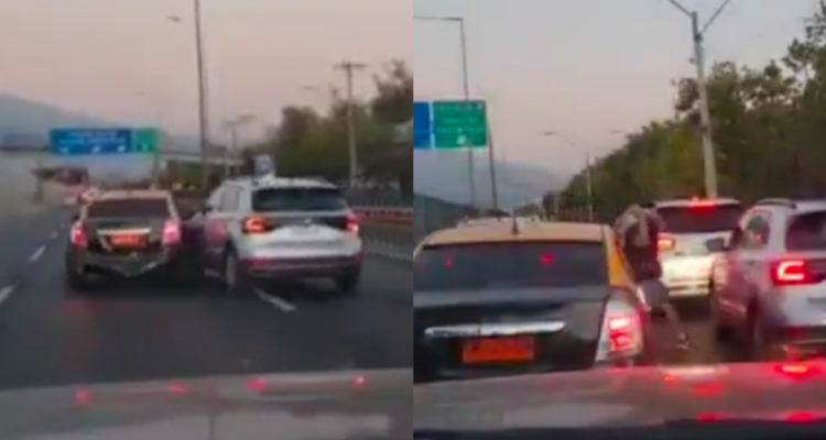 Conductor ebrio sufrió golpiza tras impactarse reiteradamente con un taxista en Vespucio Sur