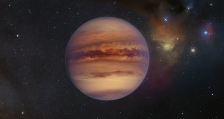 representacion artistica de un planeta errante