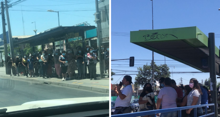 Quejas por falta de buses y paraderos llenos.
