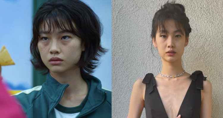 Hoyeon en Squid Game con extrema delgadez