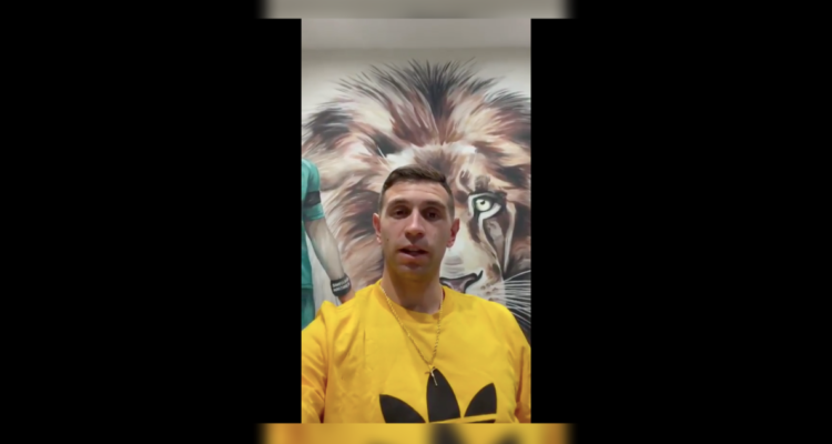 Dibu martínez envío sentido mensaje a niño que sueña con ser portero