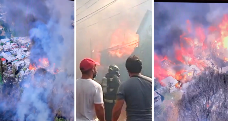 Incendio forestal consume viviendas en Castro