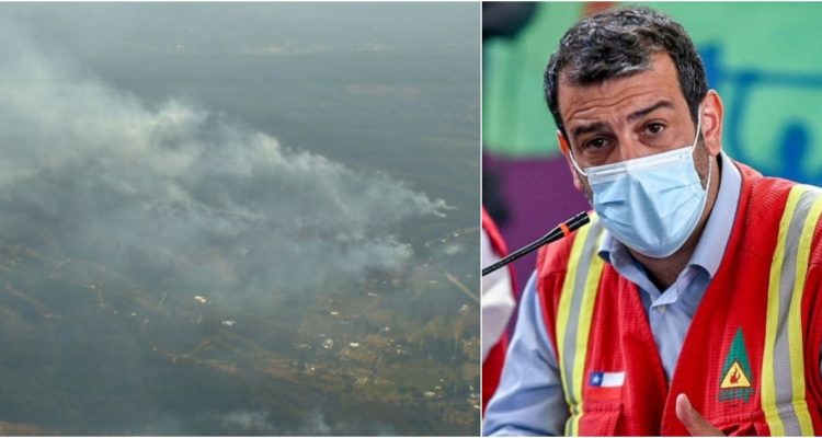 Ministro Delgado por incendio forestal en Quillón