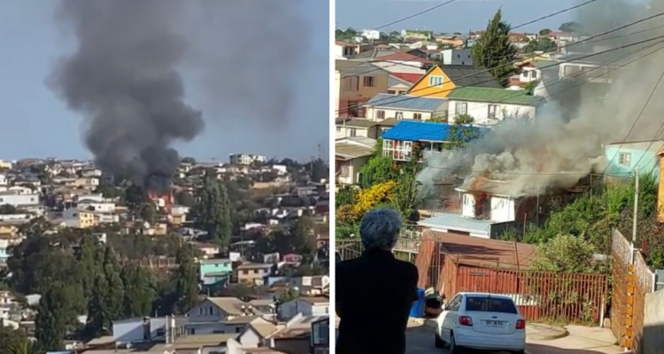 Incendio en cerro Los Placeres