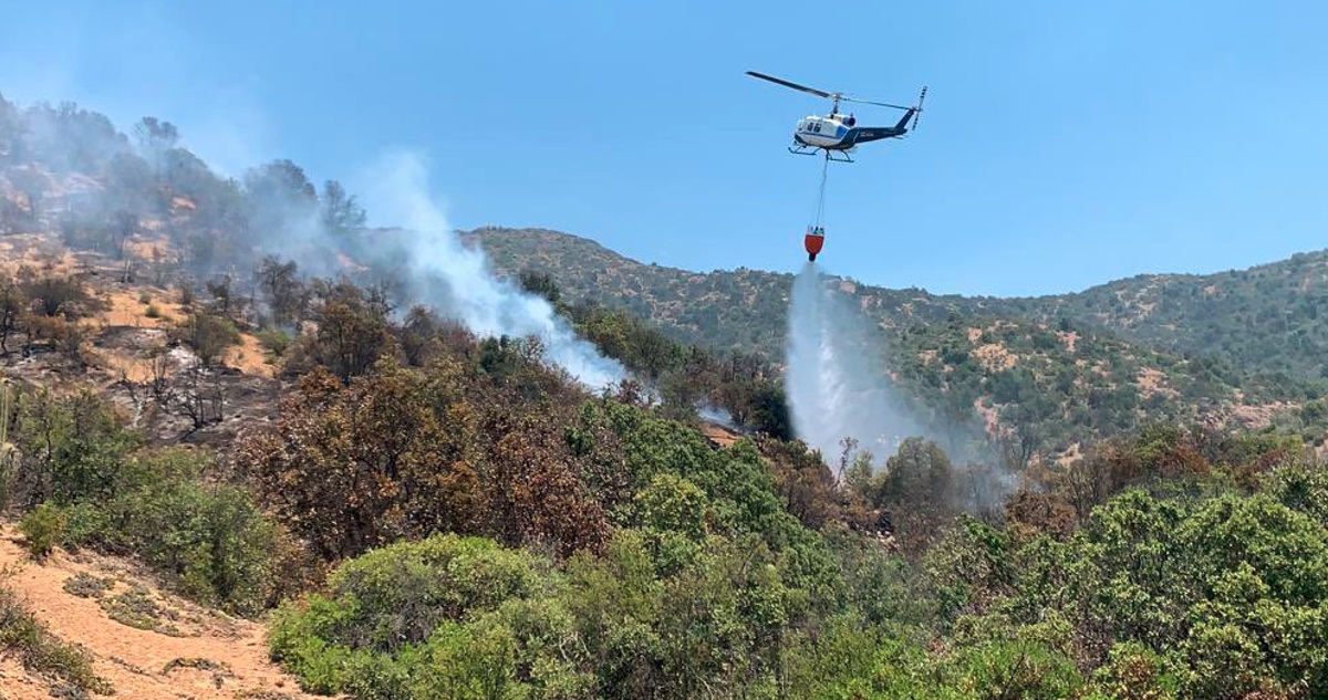 Incendios en Requínoa y Machalí, que han consumido 1.500 hectáreas