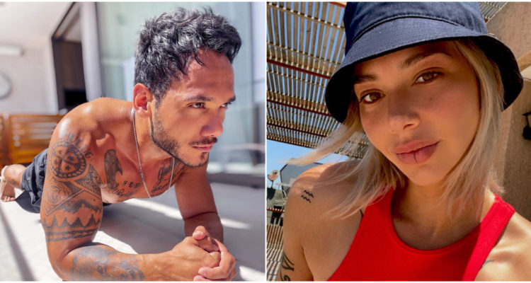 El bailarím Iván Cabrera y a su lado, una foto de Antonella Muñoz, su expareja.