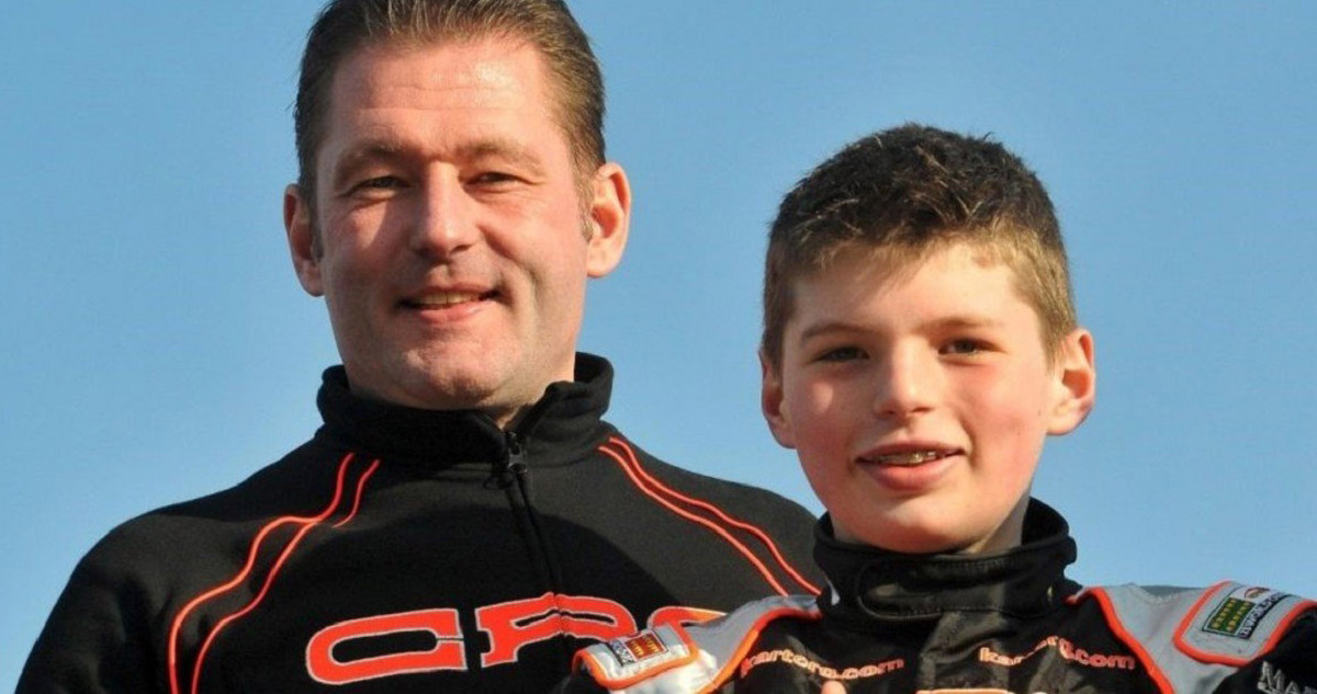 Max Verstappen y su padre Jos.