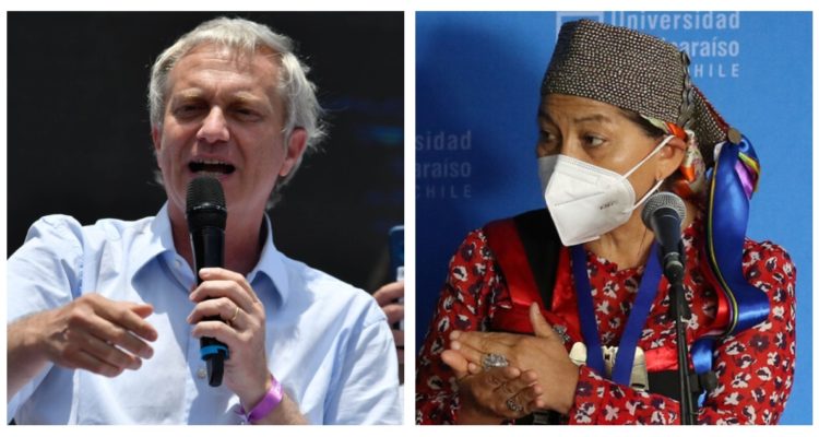 Foto de Kast y Elisa Loncon, presidenta de la Convención