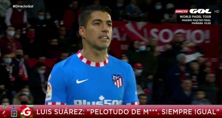 Luis Suárez insultando a Simeone.