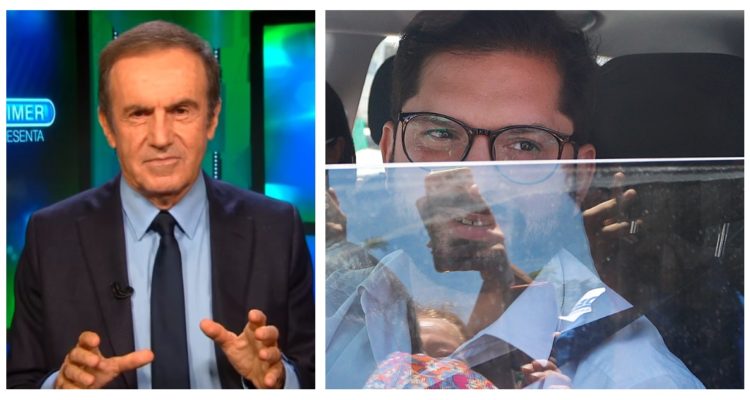 Foto compuesta de Andrés Oppenheimer y Gabriel Boric