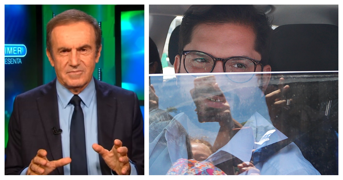 Foto compuesta de Andrés Oppenheimer y Gabriel Boric