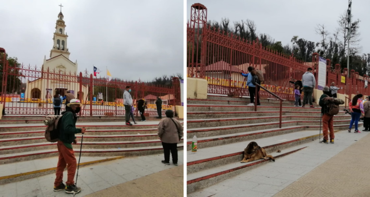 Fieles llegando a santuario de Casa Blanca