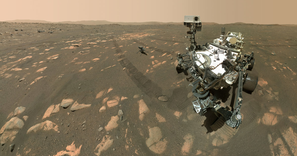  Selfie de Perseverance e Ingenuity en Marte