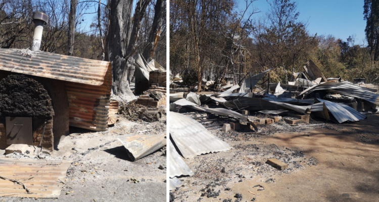 Casa destruida de Juan Daniel Estrada en Quillón