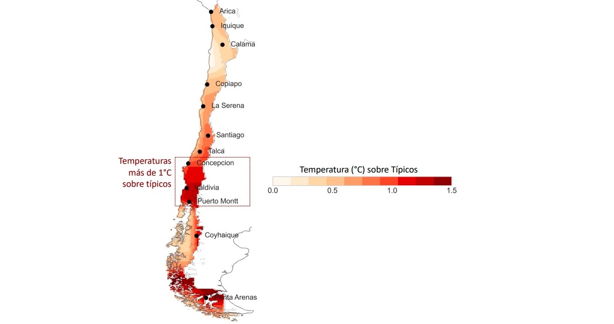 Detalle altas temperaturas en Chile en 2021
