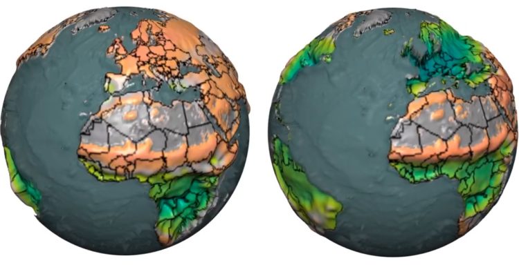 Animaciones de la Tierra respirando carbono